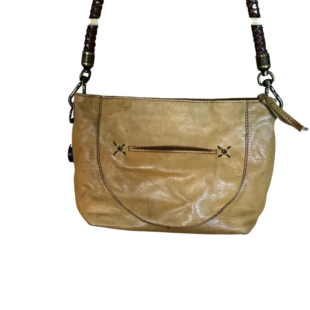 The Sak Leather Shoulder Bag Tan Brown Braided Strap Boho Chic‎ - Picture 3 of 9